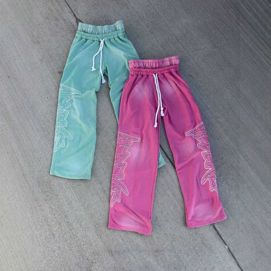 Loose-fitting Wide-leg Dual-waist Trousers For Sports