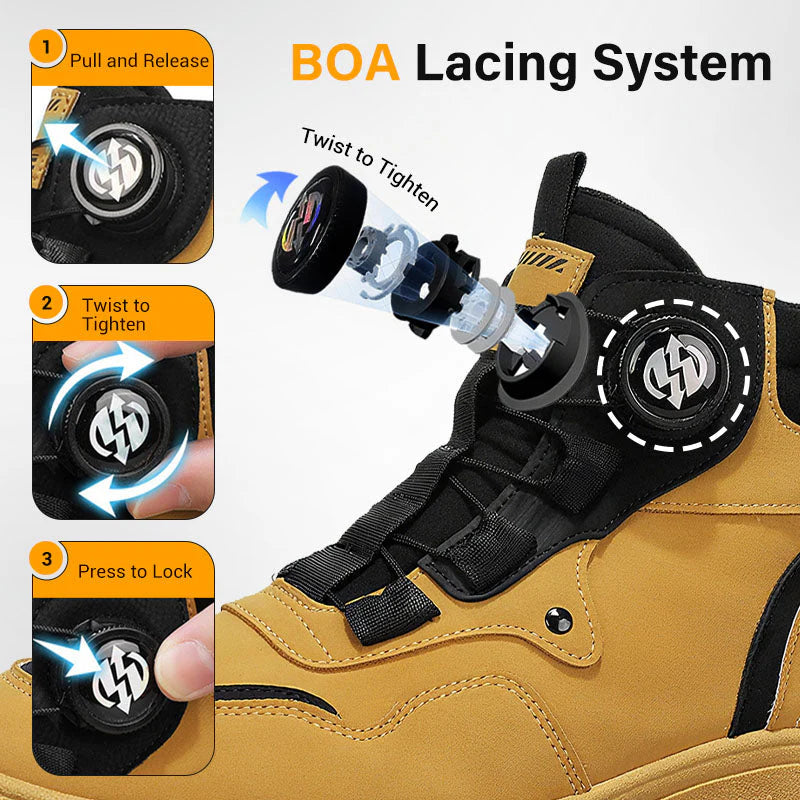 β°Men's outdoor swivel buckle work shoesοΌWaterproof, Anti-slip,Comfortable and BreathableοΌ