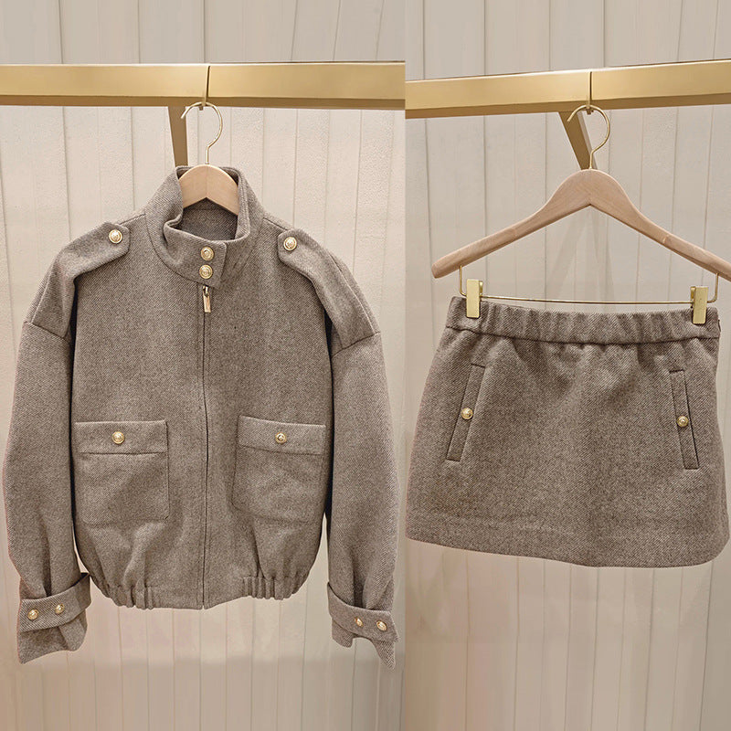 Women's Jacket And Ultra-short Skirt Set