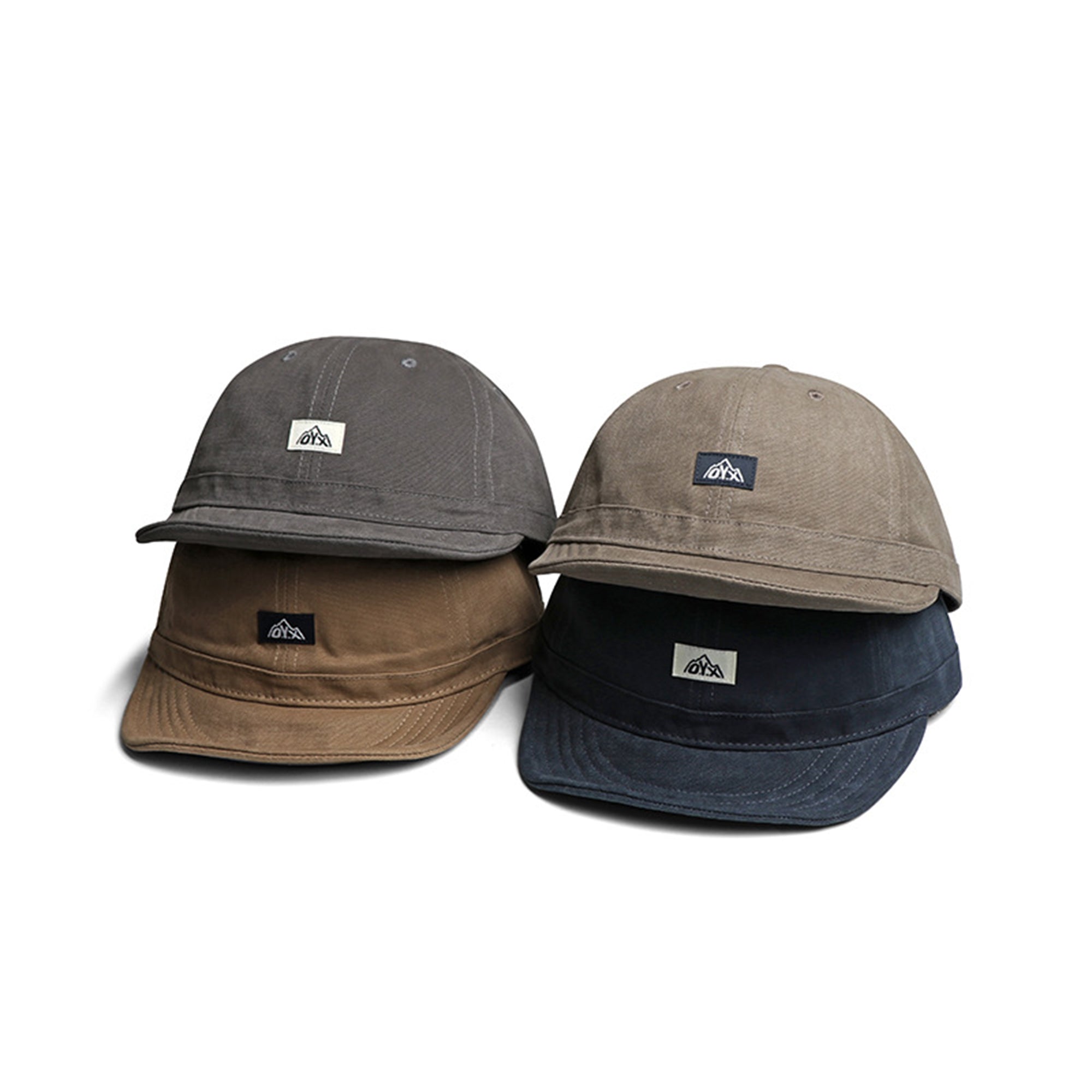 Men's Solid Color Round-top Sewn Label Letter Short Brim Casual Style Baseball Cap Suitable For Outdoor Outings, Mountain Climbing, Sun Protection, Daily Commuting.