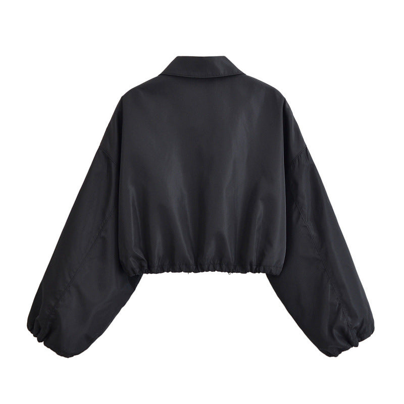 New Autumn Versatile Minimalist Short Jacket With A Turn-down Collar And Skirt
