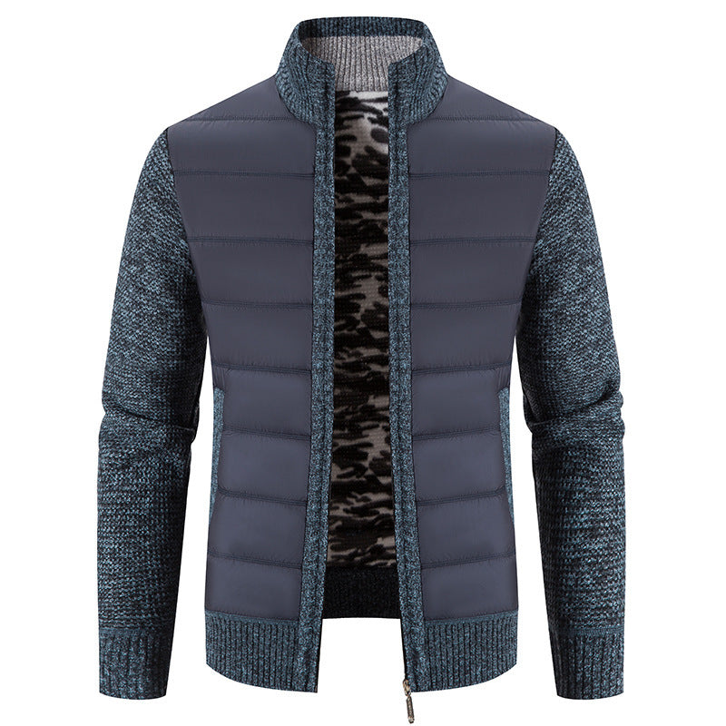 Men's Cardigan Sweater Stand Collar Sweater Coat