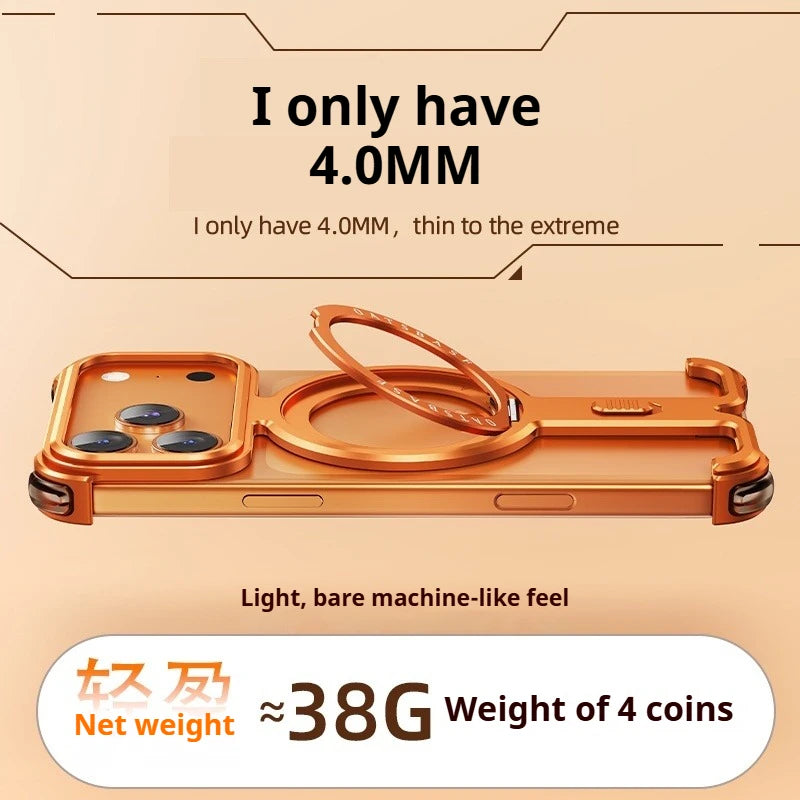 Oatsbasf Metal Phone Case for iPhone 17 Pro Max/17 Pro with Magnetic Stand 360Β° Rotatable Magsafe Aluminum Metal Frameless Cover