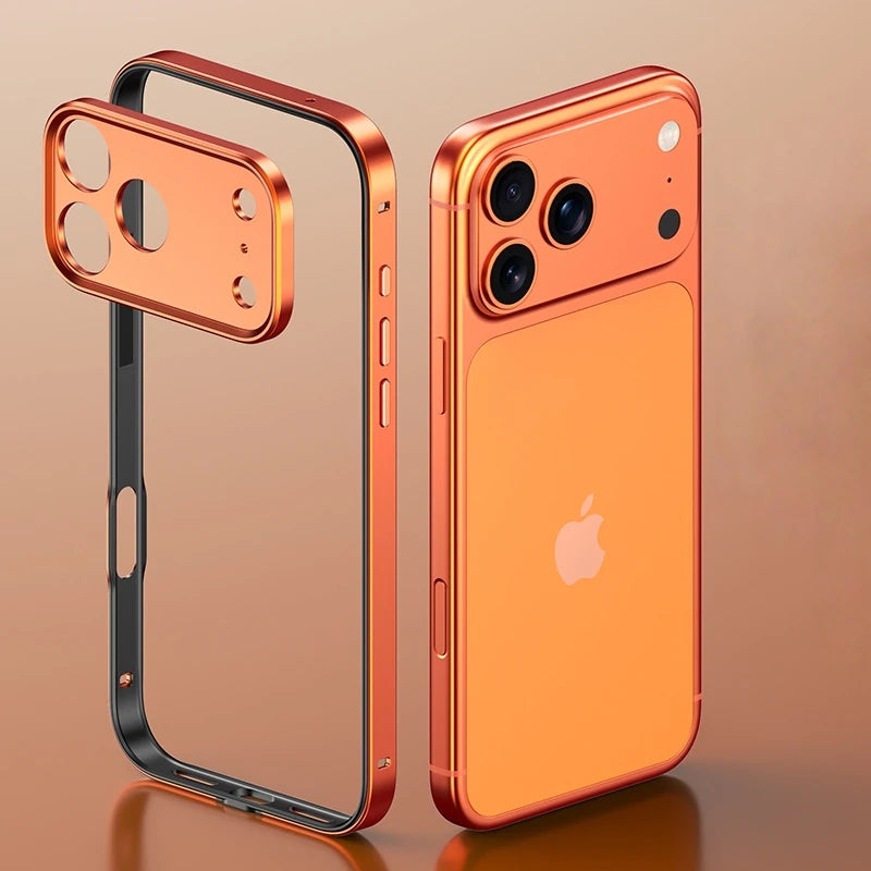 Aluminum Alloy Phone Frame Case For iPhone 17 Air 16 15 14 13 Pro Max Plus Metal Camera Lens Protect Silicone Shockproof Bumper