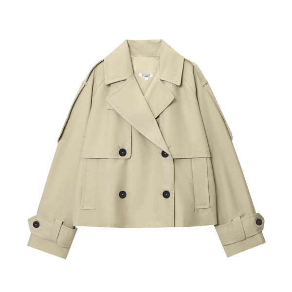 Instagram-style Chic Water-repellent Short Trench Coat