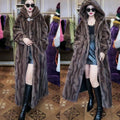 Loose Plus Size Long Leopard Print Fur Coat