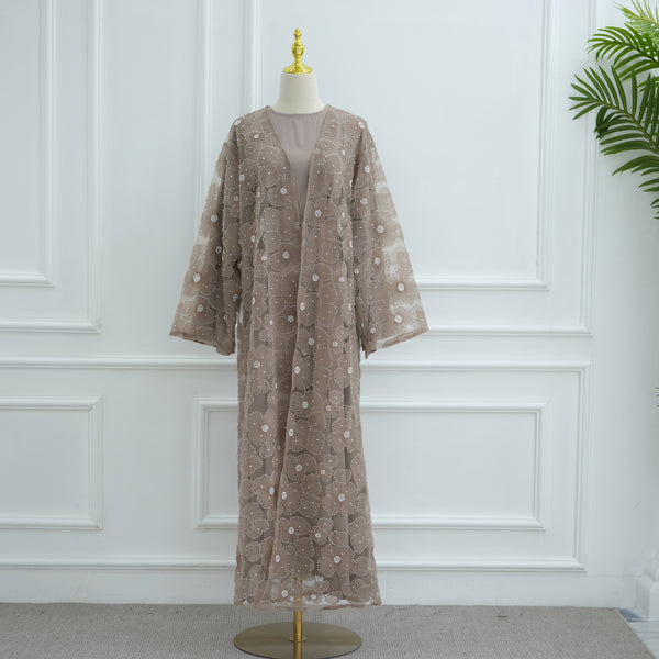 Stylish Casual And Elegant Floral Beaded Cardigan