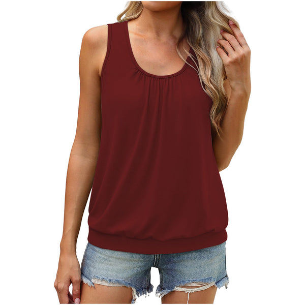 Women's Casual Mid-Length Short-Sleeve Tank TopT-Shirt