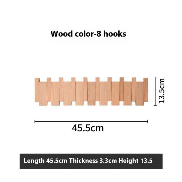 Wall Mounted Wood Coat Racks With 8 Hooks Art Entry Door Porch Hanging Hook Piano Key Shaped Clothes Hook Home Decor