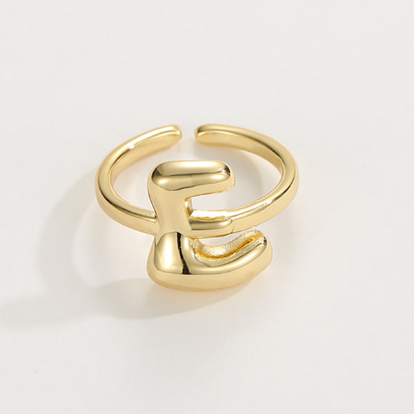 Adjustable English Letter Ring With Adjustable Opening
