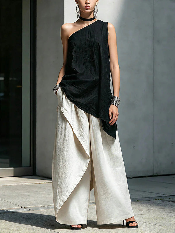 Casual Versatile Fashionable One-shoulder T-shirt