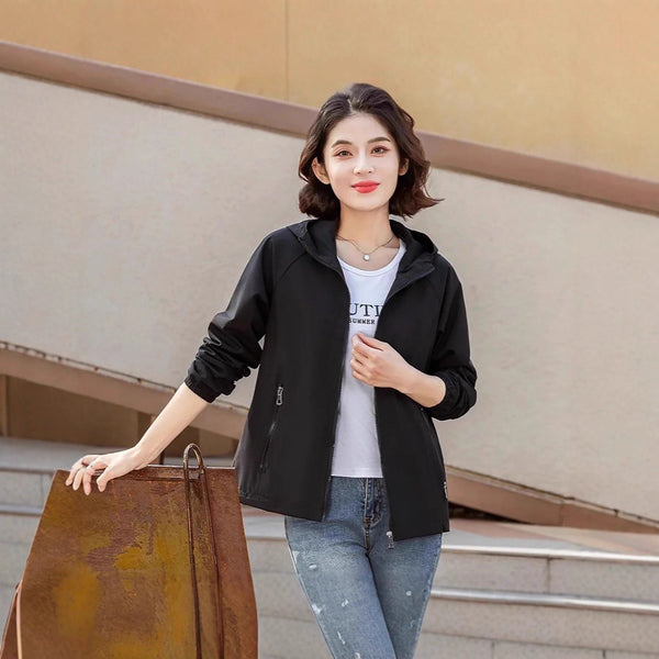 Women's Fashionable Loose Hooded Short Coat