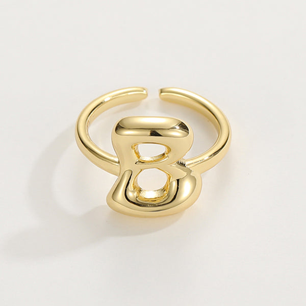 Adjustable English Letter Ring With Adjustable Opening