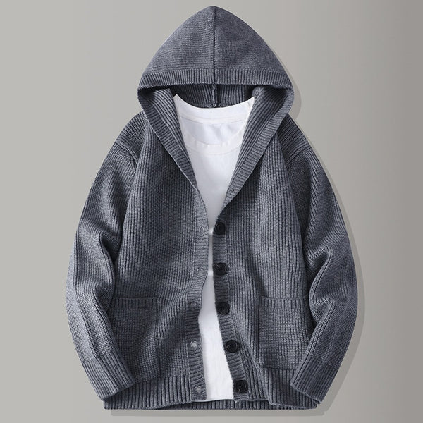 Mens Knitted Fashion Lapel Sweater Cardigan