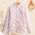 Moms Fashionable Floral Warm Padded Cotton Jacket