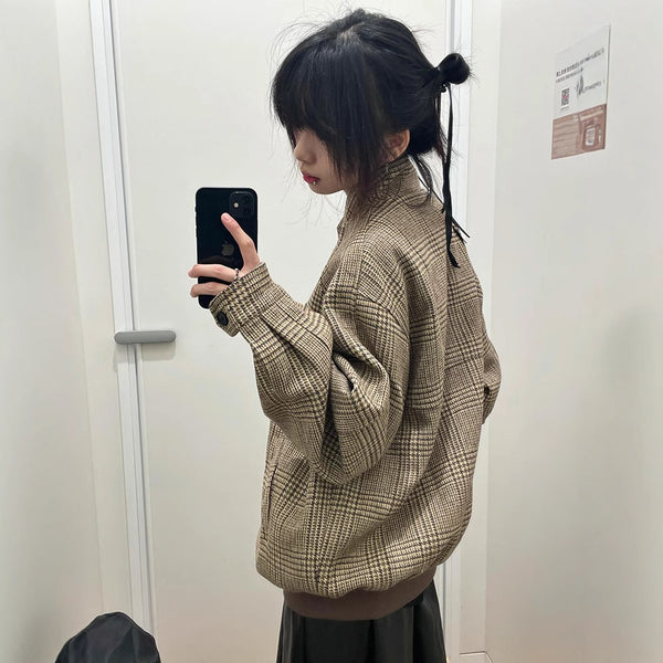 Houndstooth Wool Jacket For Men And Women