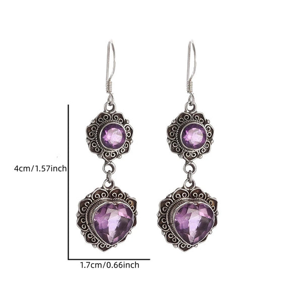 Purple Turquoise Earrings Ethnic Style Bohemian Flair Unique Personality