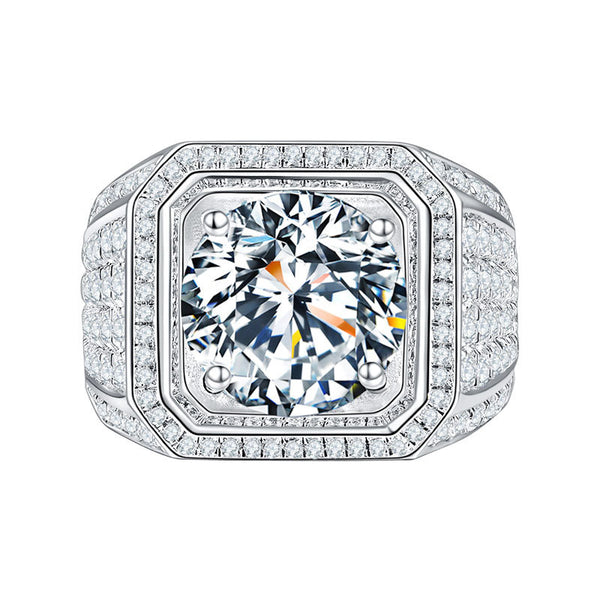 Fashion Ring, New Style Bold Men's Diamond Ring, Micro Pave Full Diamond Ring