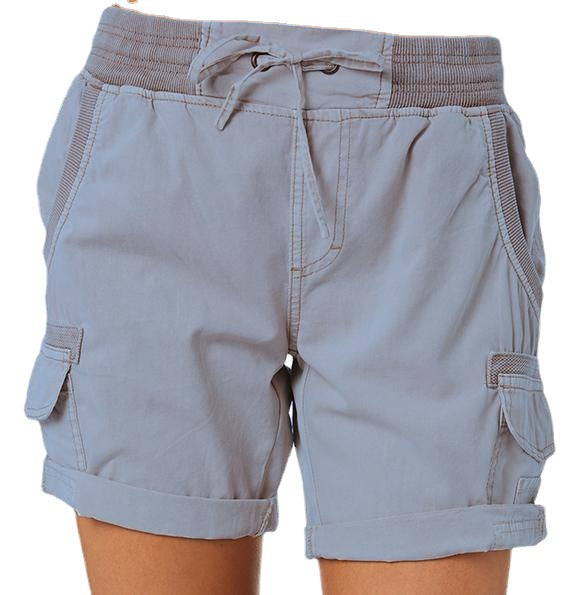 Women's Cargo Shorts With Pockets Casual High Waist Drawstring Pants
