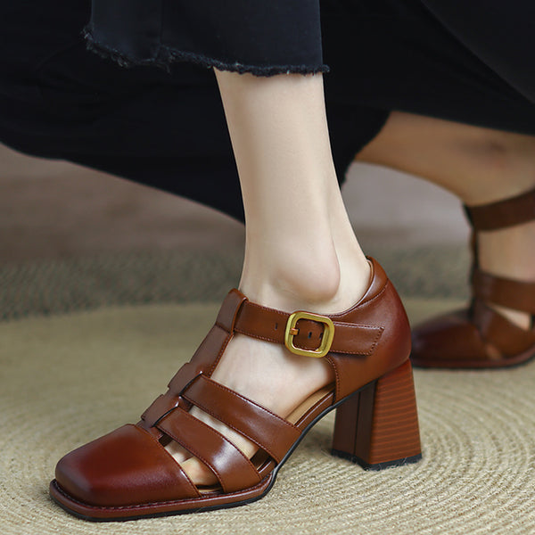 Baotou Hollow-out Sandals Women's Vintage