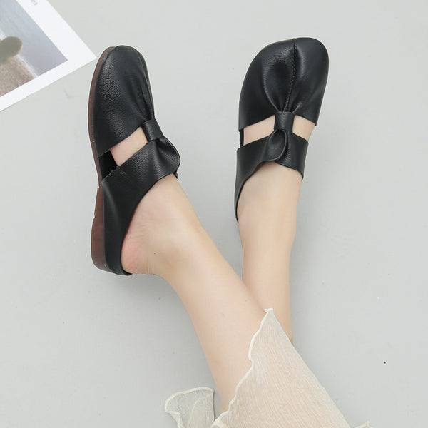 Flat-Soled Soft-Soled Lazy Casual Closed-Toe Half Slippers Mother Shoes