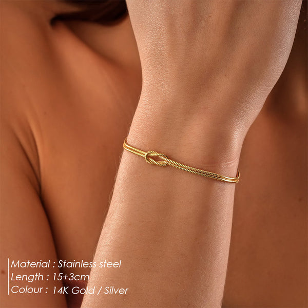 Simple Knotted Bracelet Ins Stainless Steel Lightweight Unisex Minimalist Jewelry