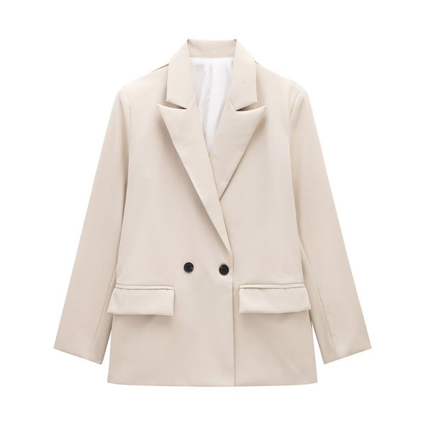Summer Casual Relaxed-fit Double-breasted Blazer