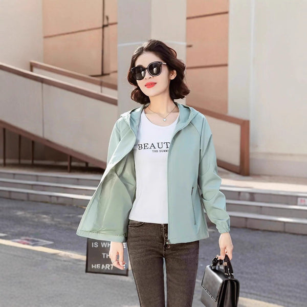 Women's Fashionable Loose Hooded Short Coat