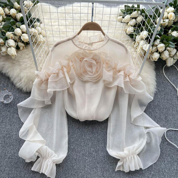 Women's Irregular Floral Fashionable Casual Shirt