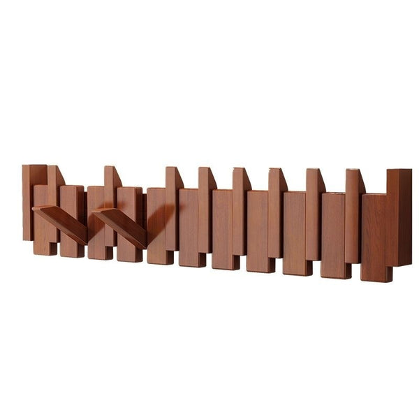 Wall Mounted Wood Coat Racks With 8 Hooks Art Entry Door Porch Hanging Hook Piano Key Shaped Clothes Hook Home Decor