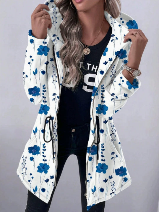 Womens Retro Floral Jacket For FallWinter In Europe And America