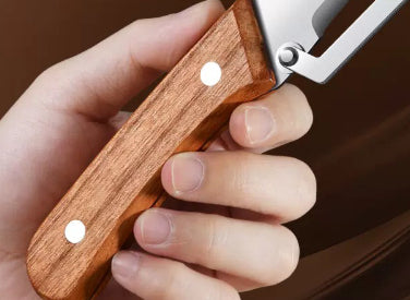 Vegetable Peeler With Wooden Handle And Bottle Opener 2 In 1 Stainless Steel Kitchen Tool For Fruit Potato Pumpkin Kitchen Gadgets