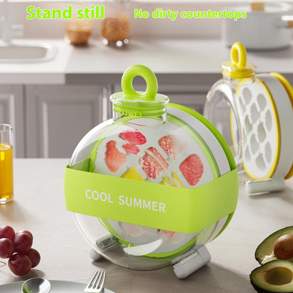 Summer Ice Cube Tray 2 In1 Ice Tray And Water Bottle For Ice Maker Silicone Ice Cube Portable Kettle Reusable Icecup Kitchen Gadgets