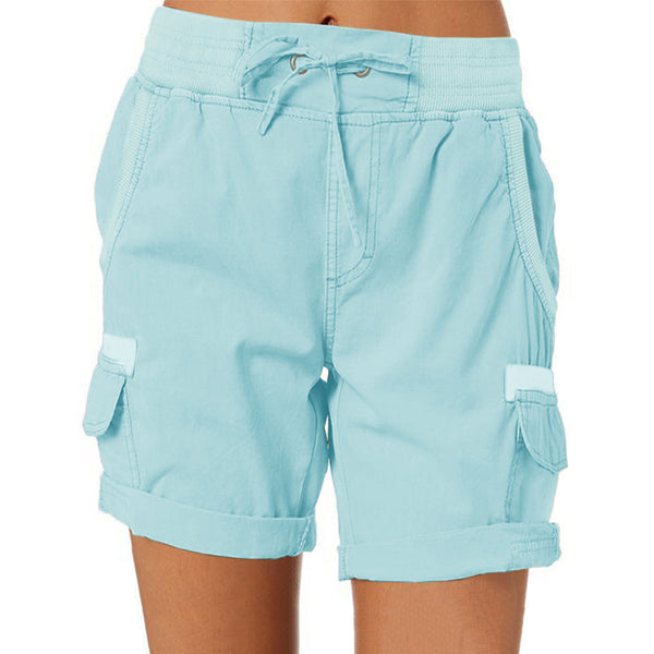 Women's Cargo Shorts With Pockets Casual High Waist Drawstring Pants