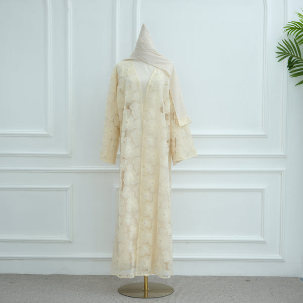 Stylish Casual And Elegant Floral Beaded Cardigan