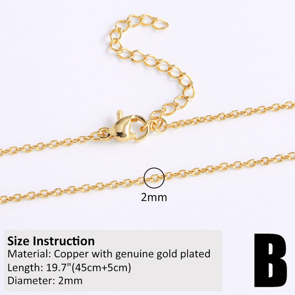 Copper-plated 18k Gold DIY Hip-hop All-match Chain Necklace