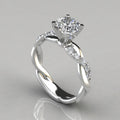 New 18K Rose Gold Plated Two-Tone Princess Cut Ring, Engagement Band