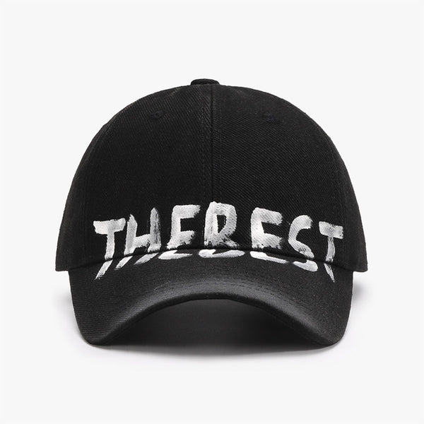 Letter Graffiti Baseball Cap Curved Brim Soft Top Cotton Blend Adjustable Snapback Hat