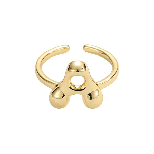 Adjustable English Letter Ring With Adjustable Opening