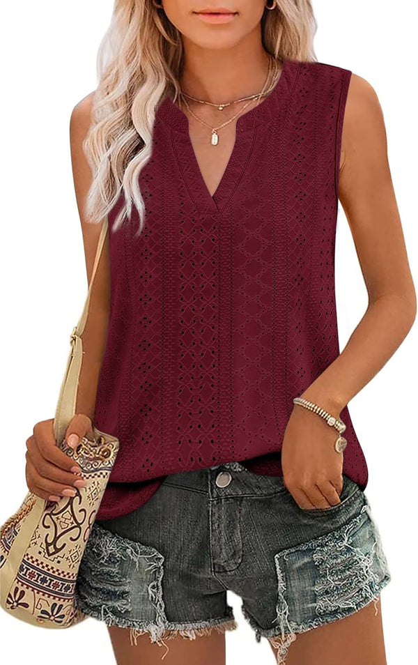 Summer Women's Sleeveless V-neck Top