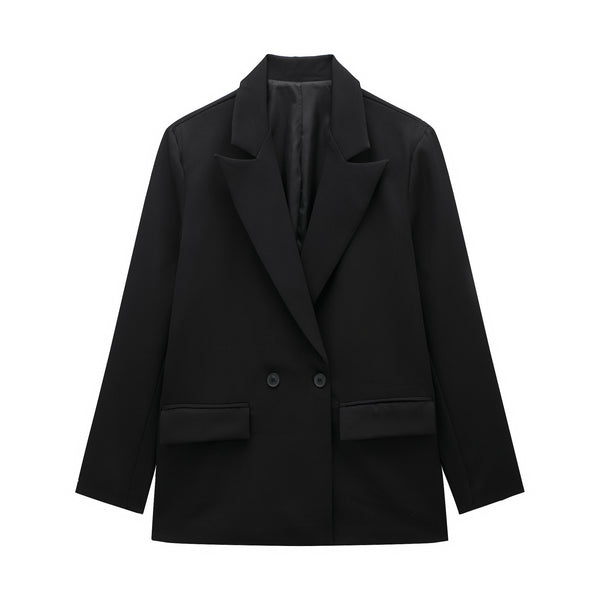 Summer Casual Relaxed-fit Double-breasted Blazer