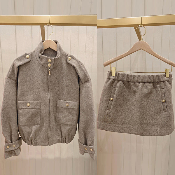Women's Jacket And Ultra-short Skirt Set