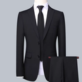 Suit suit-top coat + trousers-black-4XL-polyester fiber + viscose fiber-1 set