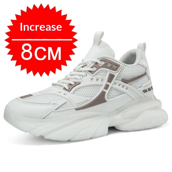 Autumn Winter Mesh Breathable Invisible Height-Boosting Casual Sneakers