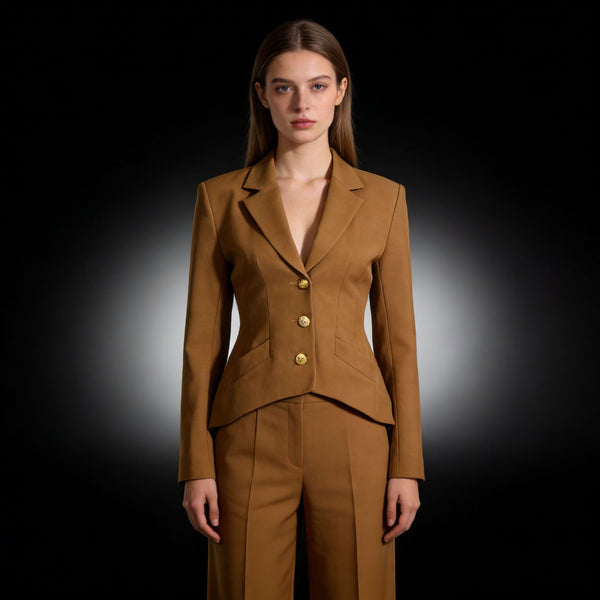 New Stylish Slim-Fit Waist-Cinching Suit Jacket