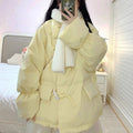 Bullhorn-button Down Cotton-padded Coat Extra-thick Outerwear