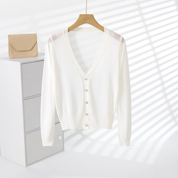 Ice Silk Sun-Protective Knitted Cardigan For Women