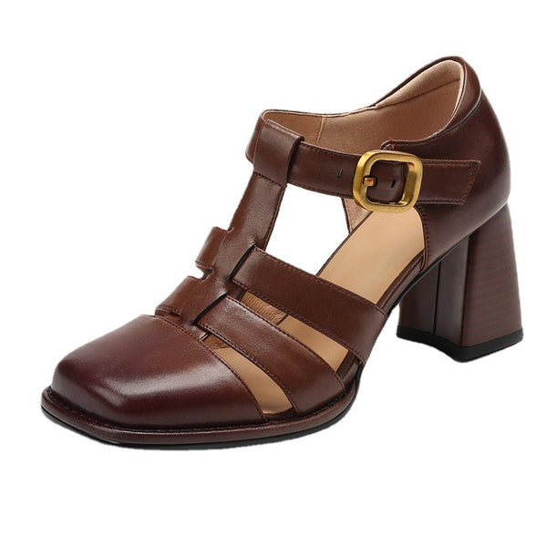 Baotou Hollow-out Sandals Women's Vintage