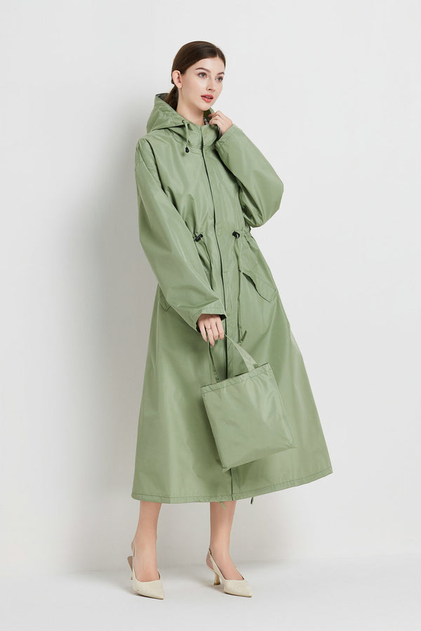 Womens Mid-length Trench Coat Raincoat