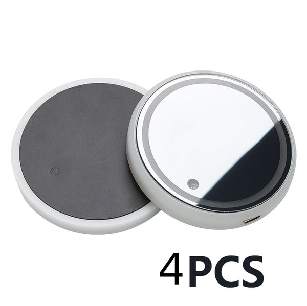 Colorful Cup Holder LED Light-up Coaster Solar & USB Charging Non-slip Coaster Ambient Light For Car Automatically